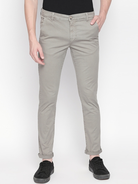 

Urban Ranger by pantaloons Men Grey Slim Fit Solid Regular Trousers