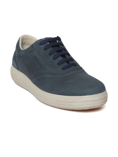 

Woodland Men Navy Blue Leather Sneakers
