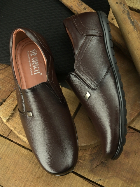 

Sir Corbett Men Brown Formal Slip-Ons