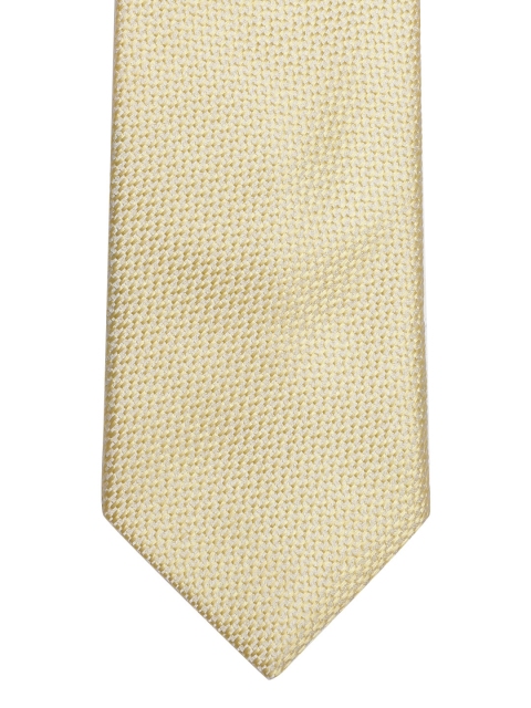 

Lino Perros Yellow Woven Design Broad Tie