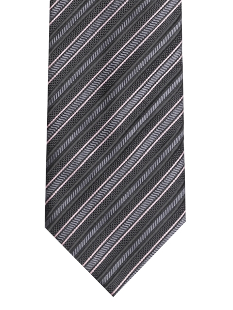 

Lino Perros Black & Charcoal Grey Striped Broad Tie