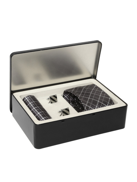 

Lino Perros Men Grey & Black Accessory Gift Set