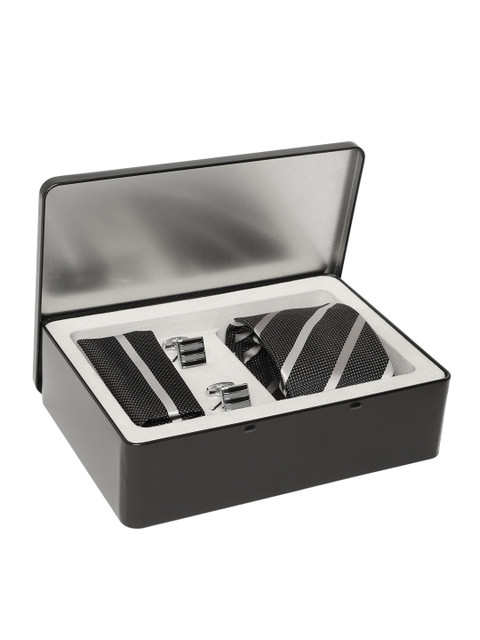 

Lino Perros Men Black & Grey Accessory Gift Set
