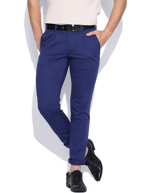 

ColorPlus Blue Contemporary Fit Casual Trousers