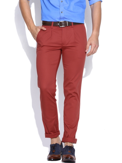 

ColorPlus Red Contemporary Fit Casual Trousers