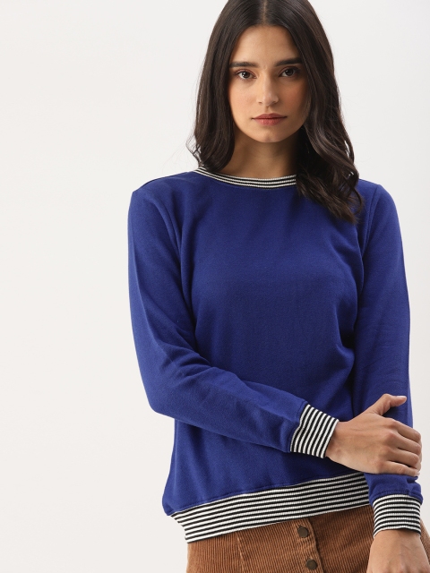 

DressBerry Women Blue Solid Sweatshirt