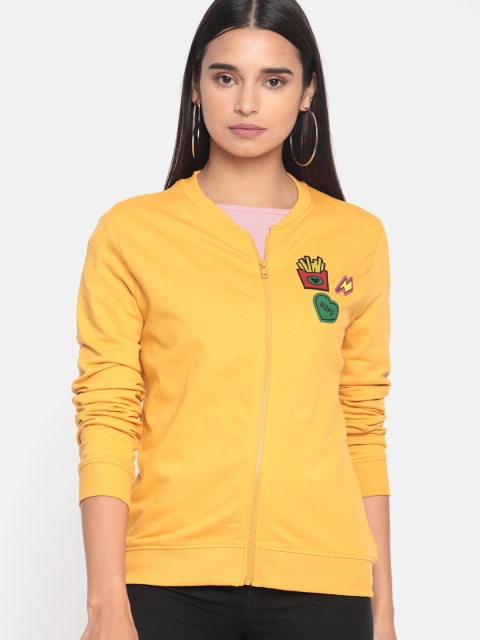 

DressBerry Women Mustard Solid Sweatshirt