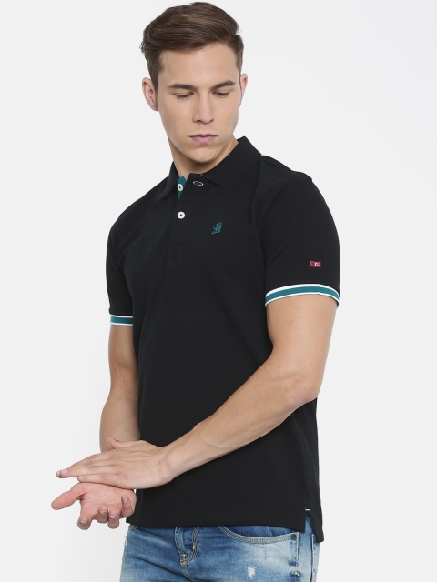 

Being Human Men Black Solid Polo Collar T-shirt