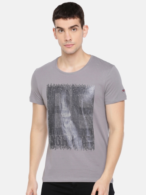 

Being Human Clothing Men Grey Solid Round Neck T-shirt