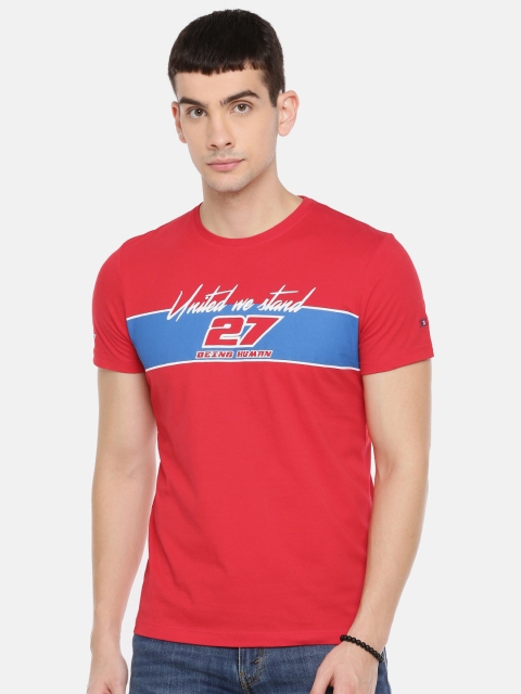 

Being Human Clothing Men Red Printed Round Neck T-shirt