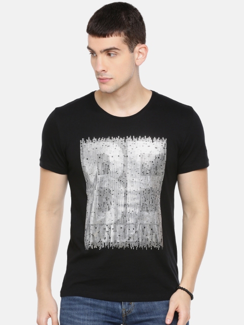 

Being Human Clothing Men Black Printed Round Neck T-shirt