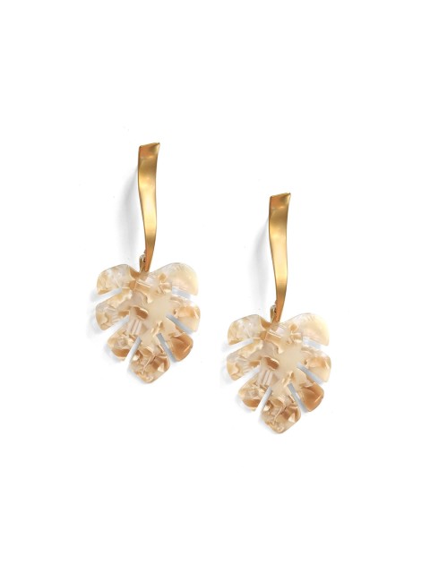 

Foxy Sperks Gold-Plated Leaf Shaped Drop Earrings