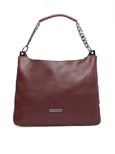

Caprese Maroon Solid Hobo Bag