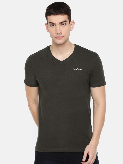 

Being Human Clothing Men Black Solid V-Neck T-shirt