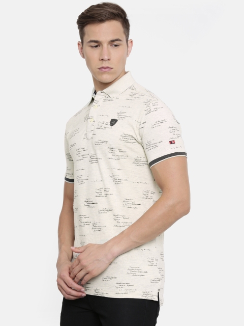 

Being Human Men Off-White Printed Polo Collar T-shirt