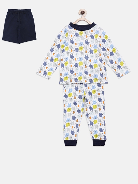 

My Milestones Boys Blue & White Printed Night suit 857645008485