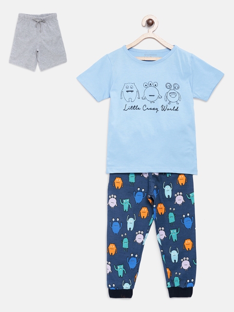 

My Milestones Boys Blue & Grey Printed Night Suit 857645008522