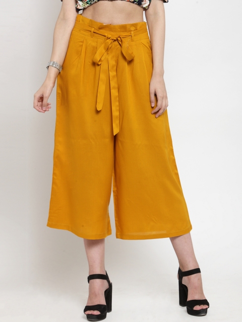 

Just Wow Women Mustard Regular Fit Solid Culottes