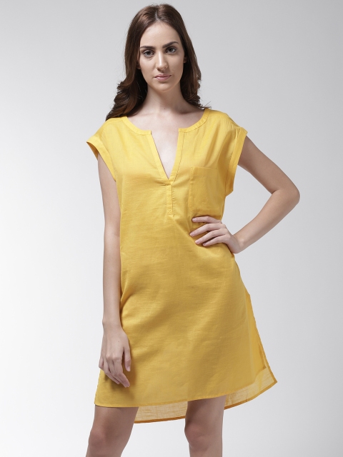 

Marks & Spencer Women Mustard Yellow Solid Cover-Up Dress T529345