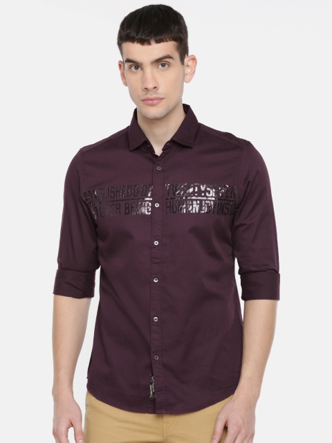 

Being Human Clothing Men Maroon Slim Fit Printed Casual Shirt