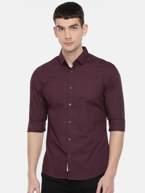 

Being Human Clothing Men Maroon Slim Fit Solid Casual Shirt