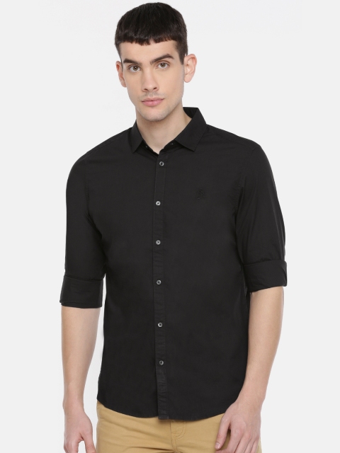 

Being Human Clothing Men Black Slim Fit Solid Casual Shirt