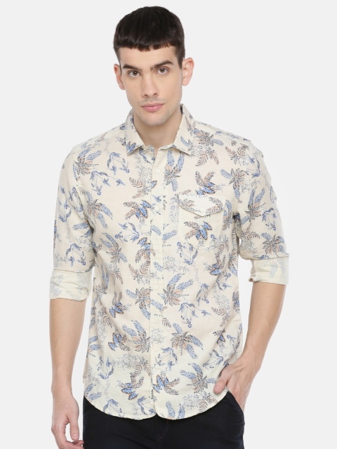 

Being Human Clothing Men Off-White Printed Casual Shirt