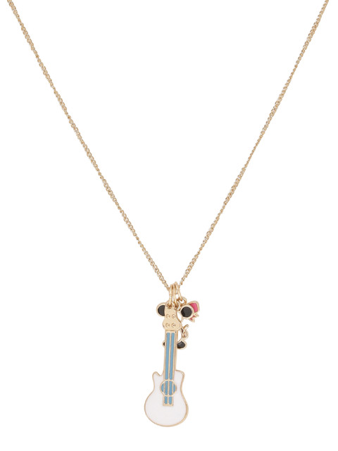 

Voylla Women Set of 3 Gold-Plated Enamelled Interchangeable Pendants With Chain