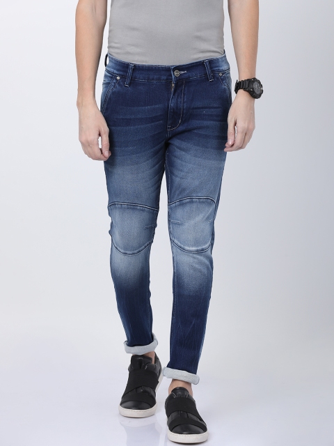 

STATLEY Men Navy Blue Tapered Fit Mid-Rise Clean Look Stretchable Jeans