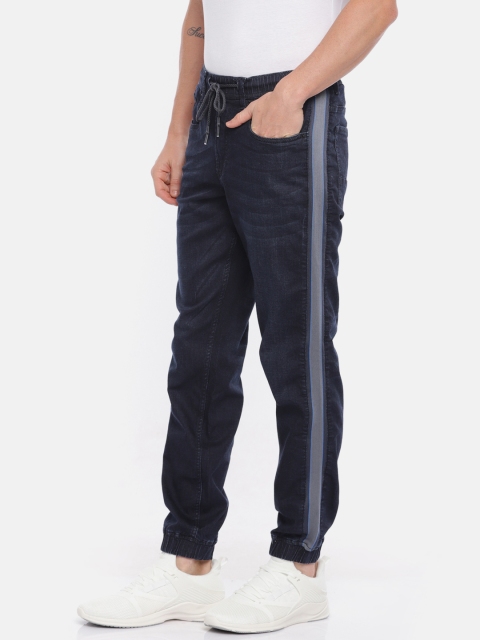 

Mufti Men Navy Blue Jogger Mid-Rise Clean Look Stretchable Jeans