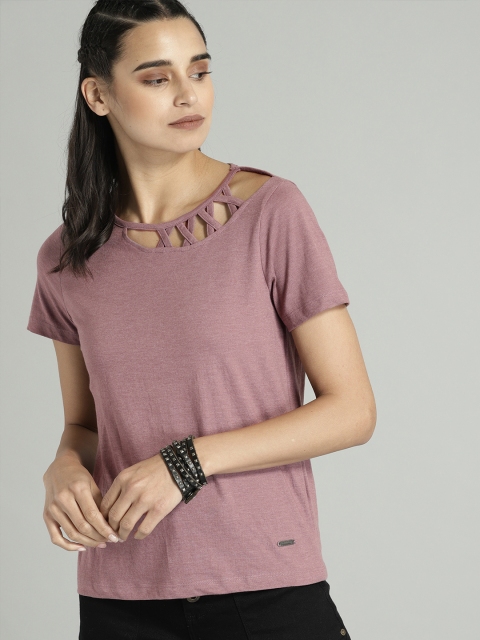 

The Roadster Lifestyle Co Women Mauve Solid Top