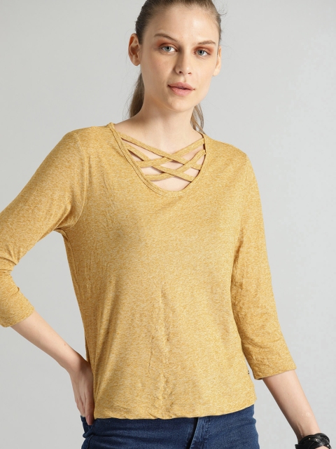 

Roadster Women Beige Solid Regular Top