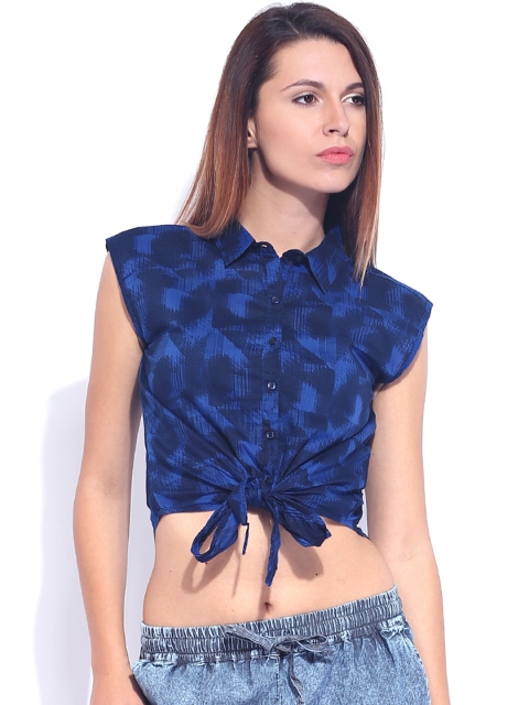 

Tokyo Talkies Blue Printed Shirt
