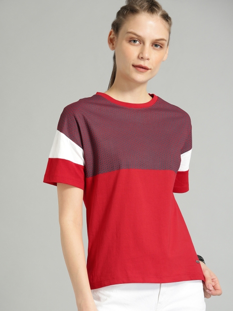 

Roadster Women Red & Grey Printed Round Neck T-shirt