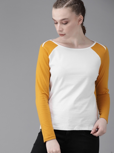 

Roadster Women White Solid Round Neck T-shirt