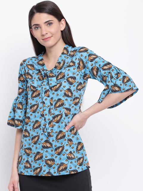 

Karmic Vision Women Blue & Brown Printed Top