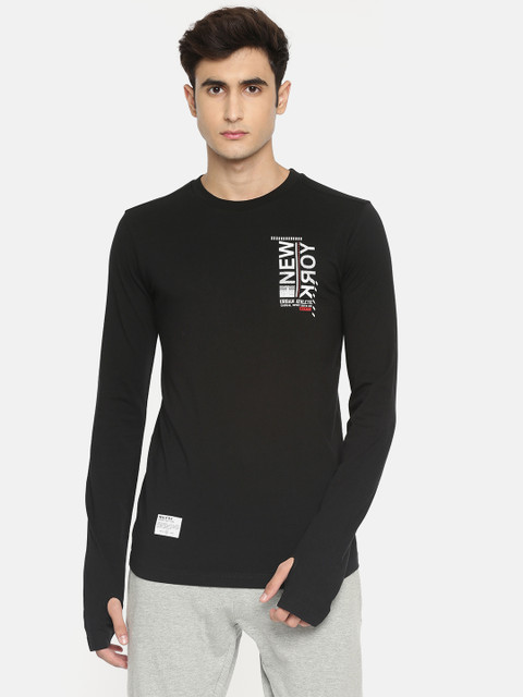 

Mufti Men Black Printed Round Neck T-shirt