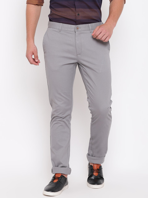 

Blackberrys Men Grey Sharp Fit Solid Regular Trousers