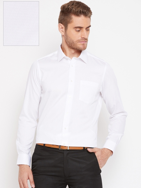 

Blackberrys Men White Smart Fit Self Design Formal Shirt