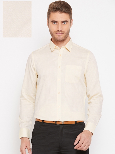 

Blackberrys Men Yellow Slim Fit Self Design Formal Shirt