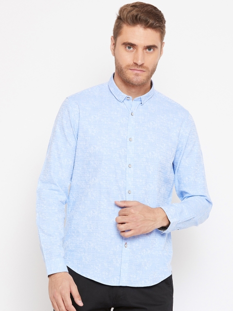 

Blackberrys Men Blue Slim Fit Self Design Casual Shirt