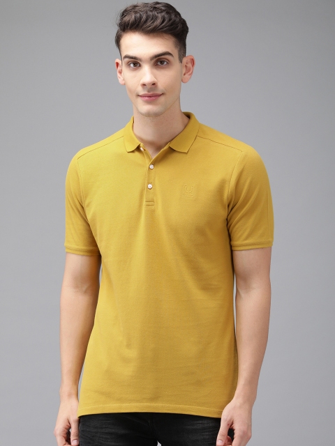 

Blackberrys Men Mustard Yellow Slim Fit Solid Polo Collar T-shirt