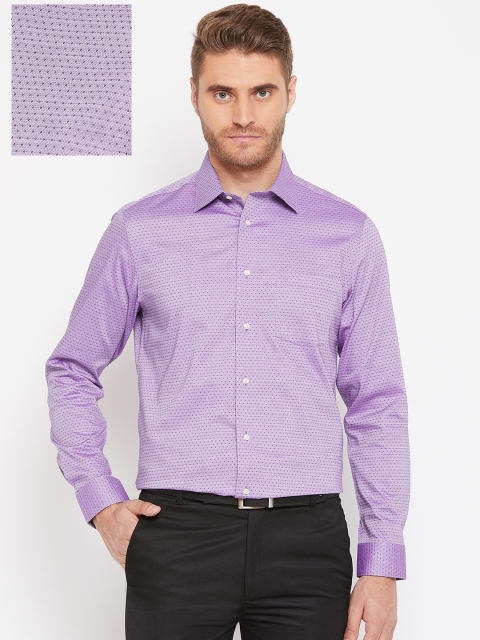 

Blackberrys Men Purple Slim Fit Self Design Formal Shirt