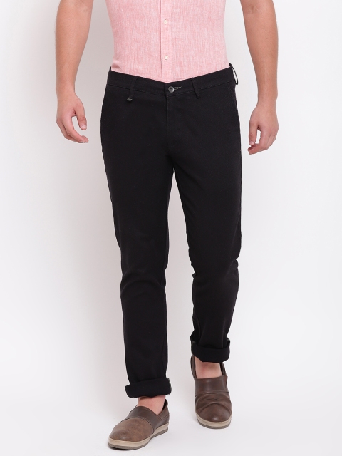 

Blackberrys Men Black Slim Fit Solid Trousers