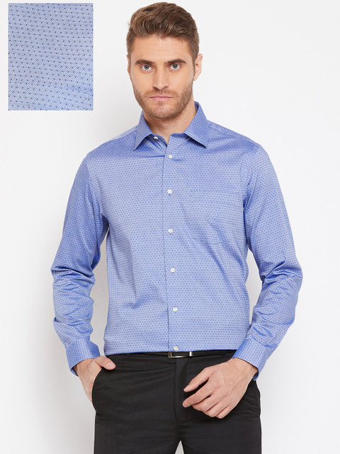 

Blackberrys Men Blue Slim Fit Self Design Formal Shirt