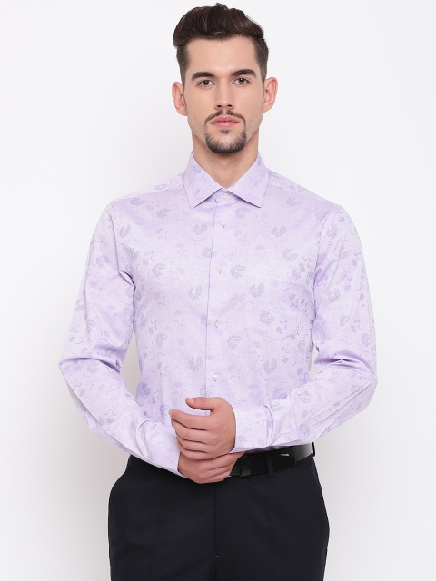 

Blackberrys Men Lavender Slim Fit Self-Design Partywear Shirt