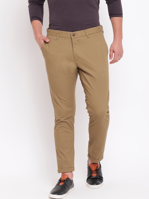 

Blackberrys Men Khaki Sharp Regular Fit Solid Trousers
