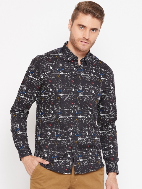 

Blackberrys Men Navy Blue & White Regular Fit Printed Casual Shirt