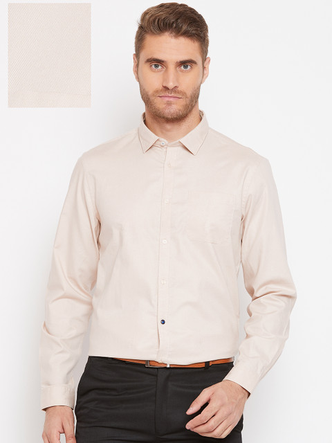 

Blackberrys Men Beige Slim Fit Solid Casual Shirt