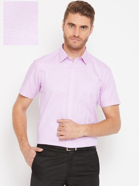 

Blackberrys Men Pink Slim Fit Self Design Formal Shirt